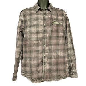 Target WilliamRast Purple Gray Plaid Button Shirt Men’s Large
